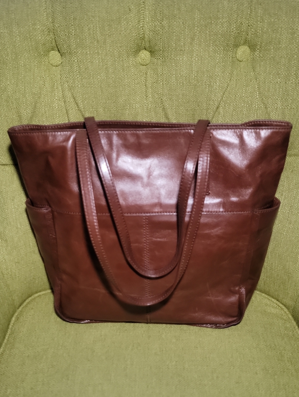 HOBO NOBLE BRICK Classic Brown Leather Tote Bag - Women